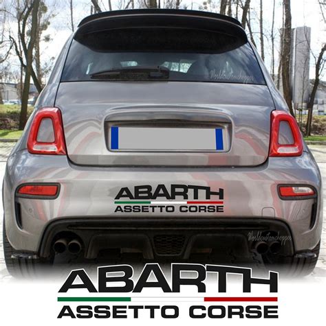 Rear bumper stickers for Fiat 500 Abarth Assetto Corse Italia Sport