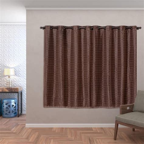 Cortina Blackout Pvc Tecido Voil Xadrez 2 00M X 1 40M Tabaco No Shoptime