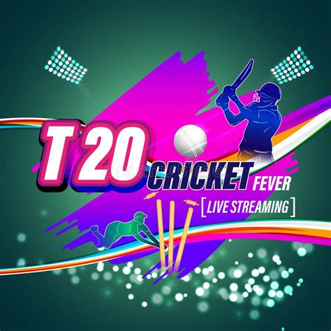 Icc Men`s T20 World Cup Cricket Championship Background Stock Vector