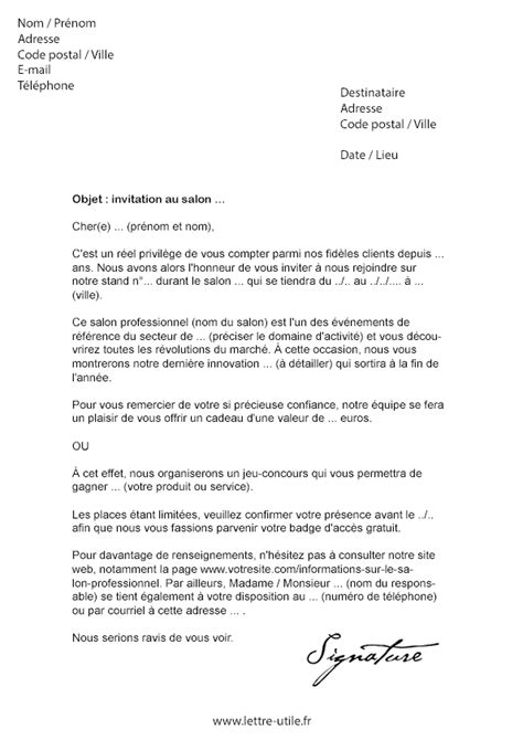 Lettre D Invitation Un Salon Professionnel Mod Le De Lettre