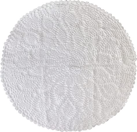 Kilofly Handmade Crochet Cotton Lace Table Sofa Doily Waterlily White 20 Inch