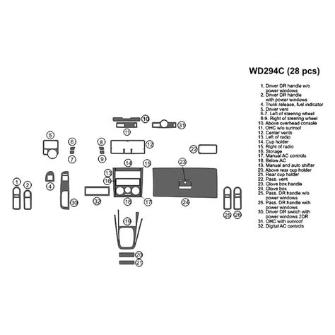 B I Wd C Rba D Raw Brushed Aluminum Large Dash Kit Pcs