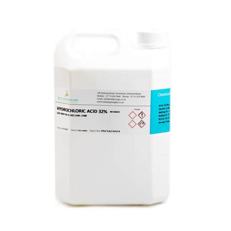 Hydrochloric Acid Cp Lab Chemicals Ar Cp Reflecta