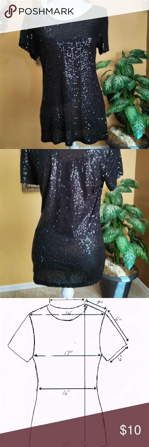 Black Sequin Sparkle Blouse Top Dressbarn