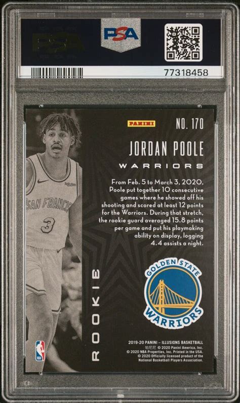 2019 Panini Illusions Jordan Poole 170 PSA 10 GEM MINT Trophy