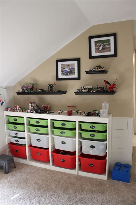 Lego Room, with storage system from Ikea, shelves from Target, and ...