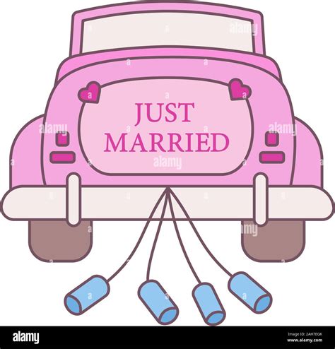 Wedding Car Rental Color Icon Rent Auto Just Married Car Newlywed