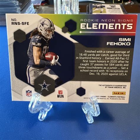 2021 Panini Elements Simi Fehoko Rookie Neon Signs Auto 75 EBay