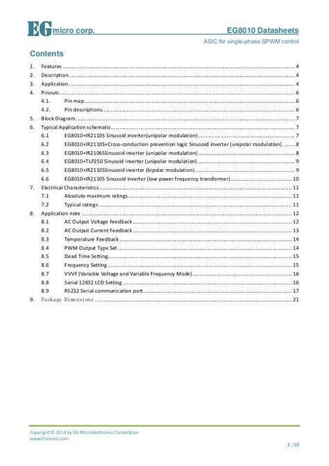 Egmicro Eg8010 Datasheet