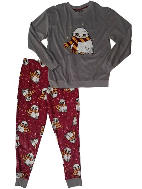 Harry Potter Womens Hogwarts Harry Potter Hedwig Owl Fleece Pajamas