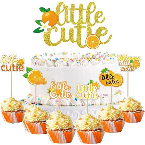 pieces orange cake topper  cutie rations  cutie cake
