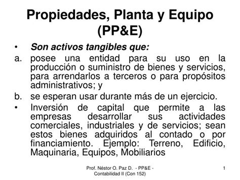 Ppt Propiedades Planta Y Equipo Pp E Powerpoint Presentation Free