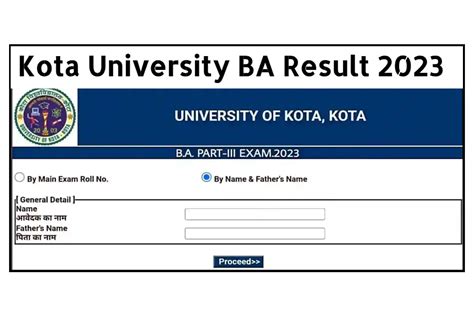 Kota University BA Result 2023 Check Link UOK BA 1st 2nd 3rd Year