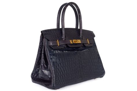 Herm S Birkin Bleu Indigo Shiny Crocodile Gold Hardware Luxury