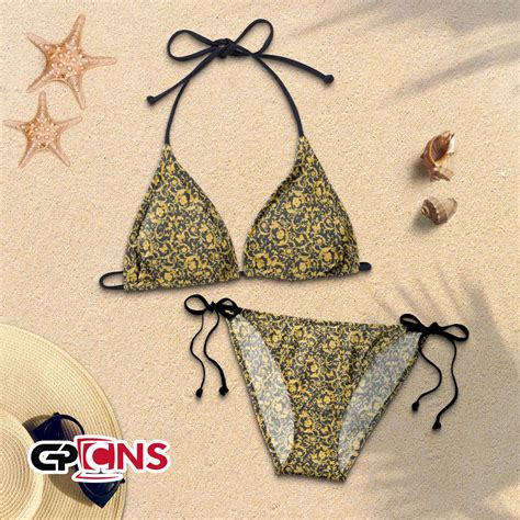 Custom Versace Pattern Triangle Bikini Set T Shirt Frenzy