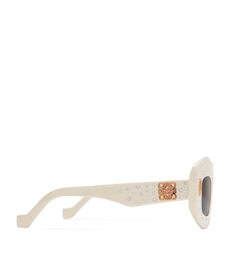 Womens Loewe Eyewear White Smooth Pavé Screen Sunglasses Harrods Uk