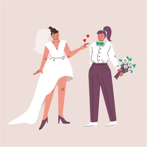 Lesbian Wedding Dress Illustrations Royalty Free Vector Graphics