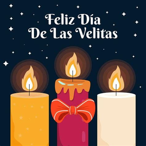 Feliz Dia De Las Velitas illustration with three candles 34985369 ...