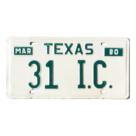 1980 Texas Vanity #31IC | Old License Plates