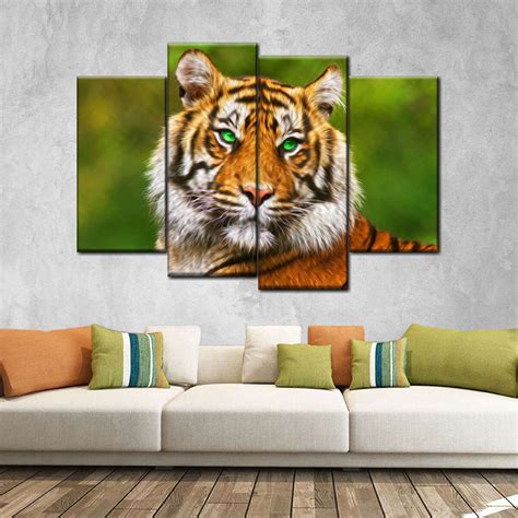 Green Eyed Tiger Wall Art Photography