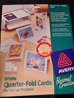 Avery Quarter Fold Card 4 1 4 X5 1 2 17 Cards Env White 3266 EBay