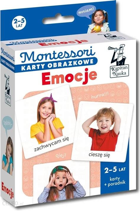 Książka Montessori Karty obrazkowe Emocje 2 5 lat Kapitan Nauka