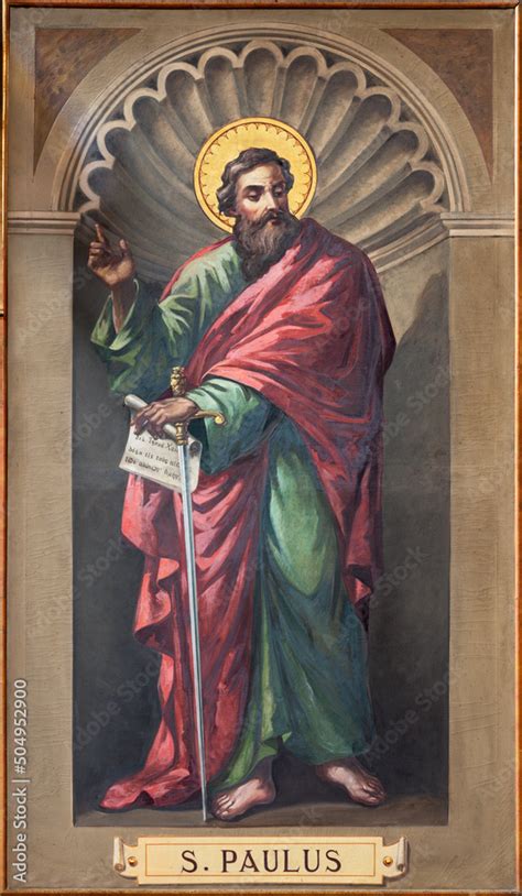 Bari Italy March The Fresco Of St Paul The Apostle In The