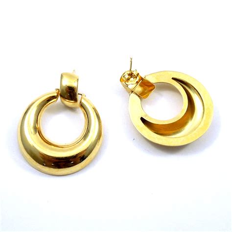 Gold Circle Stud Earrings 001-447-00062 - Gold Earrings | Joint Venture ...