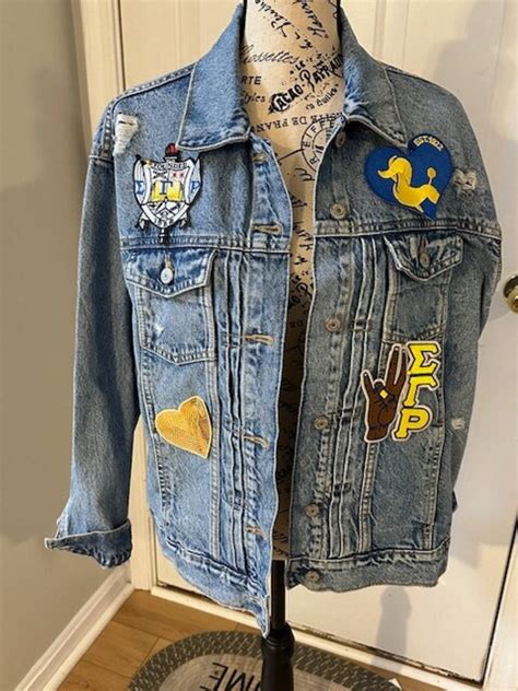 Sigma Gamma Rho Sorority Inc Embellished Denim Jacket Sigma Gamma Rho