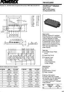 PM10CSJ060 Datasheet Type Ipm Module Voltage 600V Current