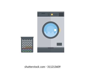 Washing Machine Flat Design On White Stock Vector Royalty Free