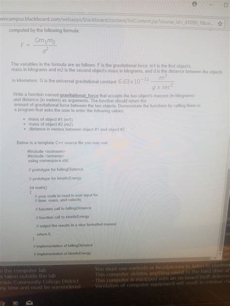 Solved Assignment 6 Physics Functions Falling Distance When Chegg