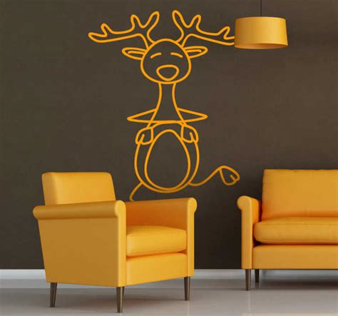 Dancing Deer Wall Sticker - TenStickers