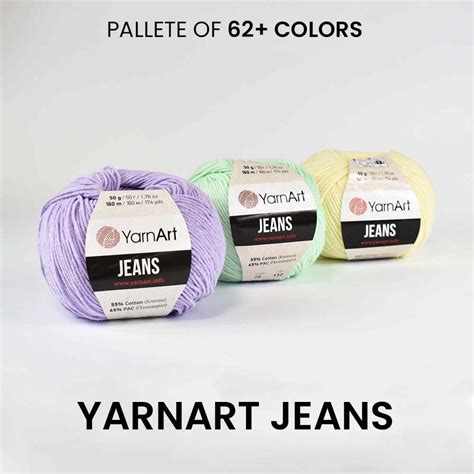 Yarnart Jeans Yarn Meters Smooth Amigurumis Pastel Etsy