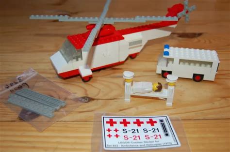 LEGO HÉLICOPTÈRE et ambulance Croix Rouge type N 386 reconstitué EUR