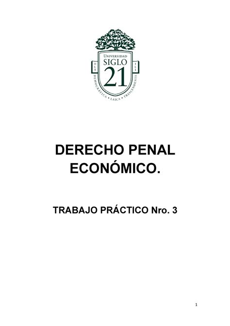 D Penal Economico Tp Derecho Penal Iii Derecho Penal Econ Mico