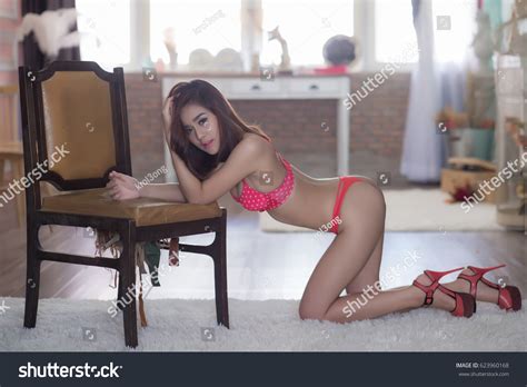 Sexy Beautiful Asian Woman Red Lingerie Stock Photo 623960168 Shutterstock
