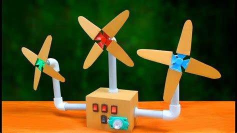 How To Make Electric Fan Using DC Motor Cardboard Powerful Three