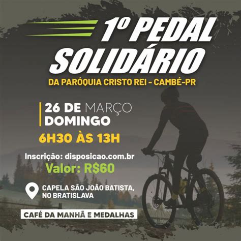 Camb Par Quia Cristo Rei Promove Pedal Solid Rio Em Prol De Melhorias