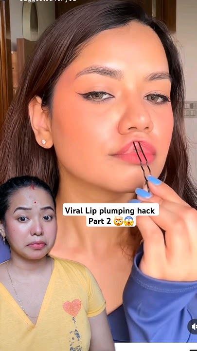 Trying Viral Lip Plumping Hack Part 2 Treandinghacks Makeuphacks Beutyhack Shorts Ytshorts