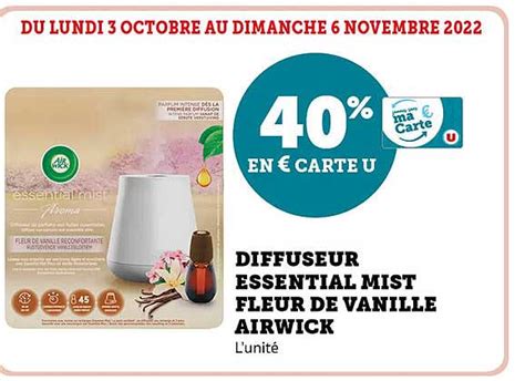 Promo Diffuseur Essential Mist Fleur De Vanille Air Wick Chez Super U