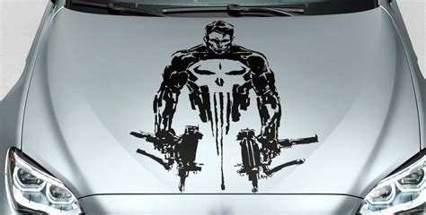 Car And Truck Decals Emblems And License Frames Punisher Skull Chevy Logo Vinyl Decal Graphic Hood