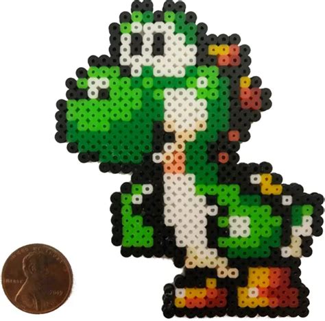 Yoshi Super Mario Bros Mini Bead Sprite Artkal Pixel Art Rétro Nintendo Snes Eur 1364 Picclick Fr