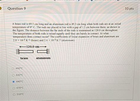 Solved Question Pts A Brass Rod Is Cm Long And An Chegg