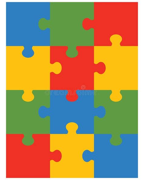 12 Piece Puzzle Template Stock Vector Illustration Of Frame 37853843