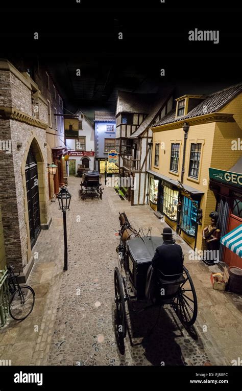 Victorian street inside York Castle Museum, UK Stock Photo - Alamy