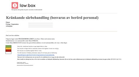 Enkät Kränkande Särbehandling Lawbox