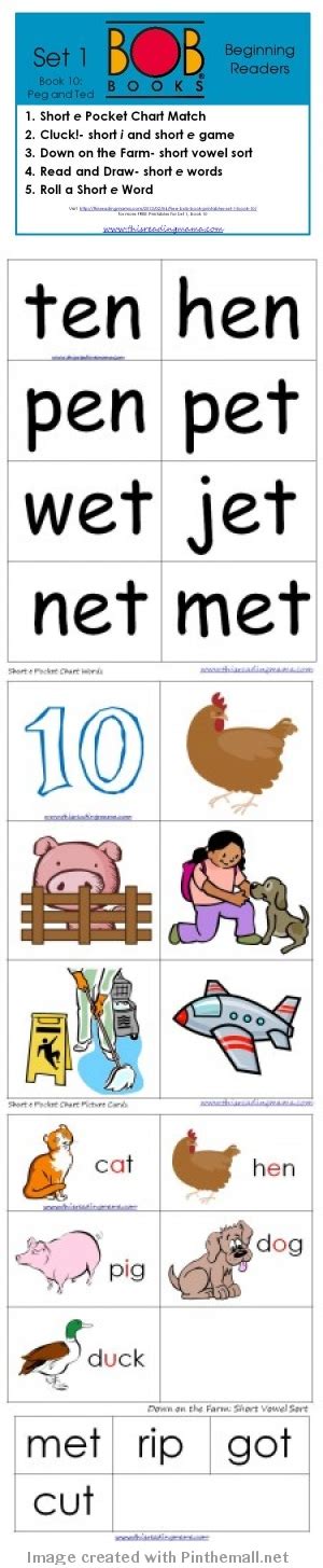 Free Bob Book Printables Set Book Peg And Ted There Are