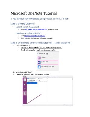 Fillable Online Microsoft Onenote Tutorial Fax Email Print Pdffiller