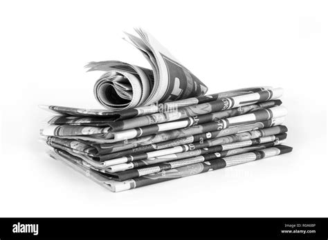 Pile Of Newspapers Isolated On A White Background Stock Photo Alamy